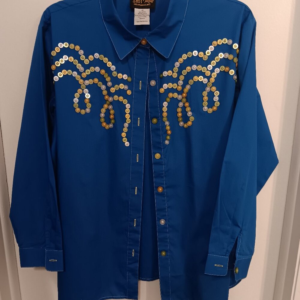 BOB MACKIE "BUTTON" SHIRT -LONG SLEEVE 1X NWOT